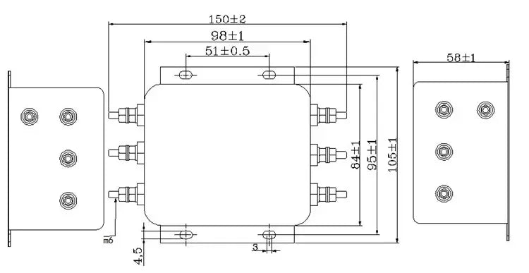 Three-phase Three/four-wire 380V AC Power Supply EMI Filter Servo Inverter Anti-interference CW12B-60A-S