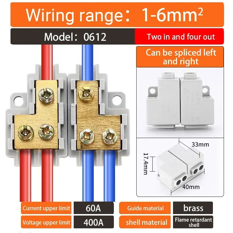 5/10PCS T-type High power branch terminal wire terminal Quick Junction Box Terminal Block Electric Cable CONNECTORS  copper