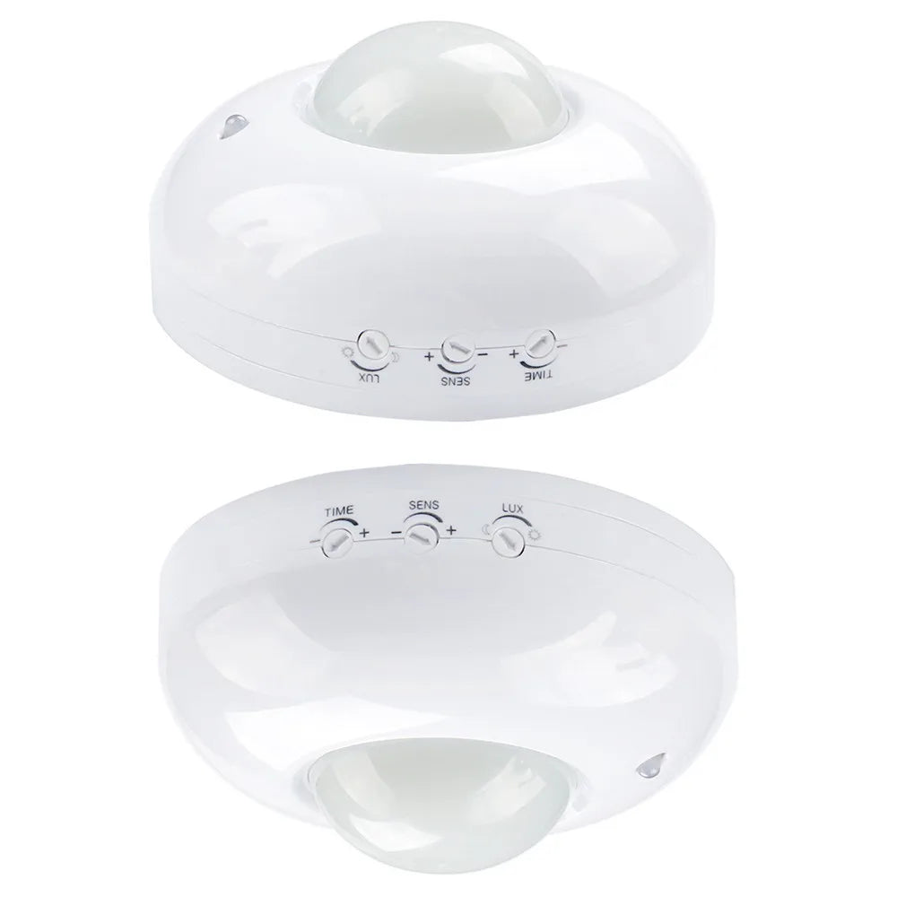 PIR Infrared Sensing AC110-240V 10A 360 Degree Motion Sensor 5s-10min Delay Adjustable Photosensitive Adjustable