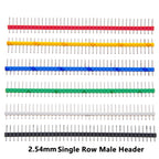 10PCS 2.54mm Blue Green Single Row Male Header 1X40Pin Connector PCB Pin Strip Breakable Pin Header for Arduino Yellow Red