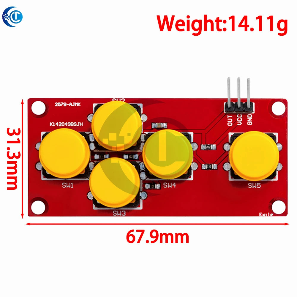AD Keyboard Simulate Five Key Module Analog Button for arduino Sensor Expansion Board