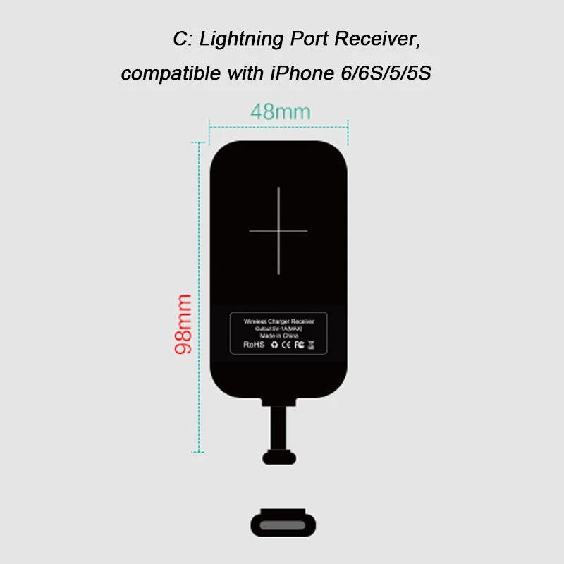Nillkin Magic Tags QI Wireless Charging Receiver Micro USB / Type C Adapter For iPhone 5S SE 6 6S 7 Plus for Samsung S6 S7 Edge