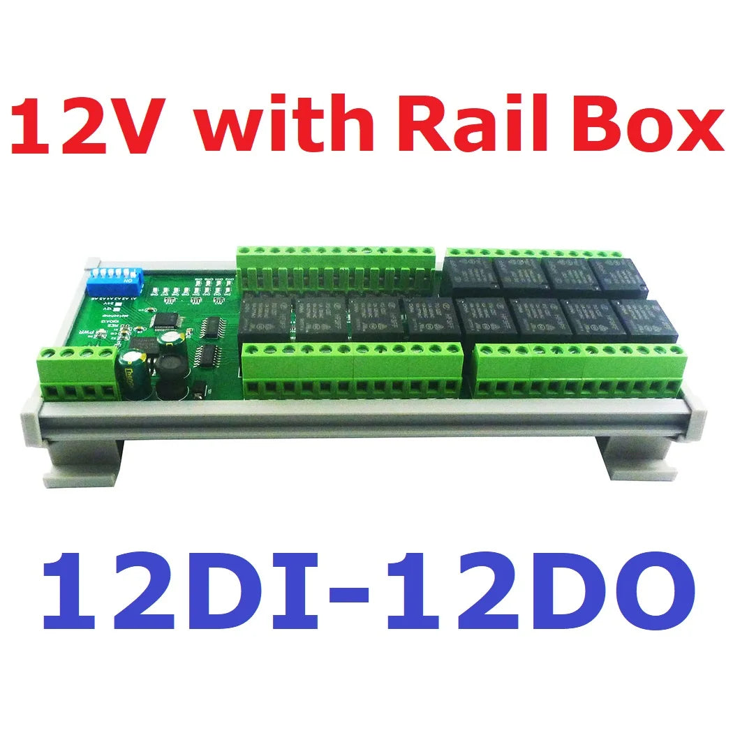 DC12V 1-12Ch Digital Switch DiDo Multifunction RS485 PLC IO Expanding Board Standard Modbus RTU Relay Module