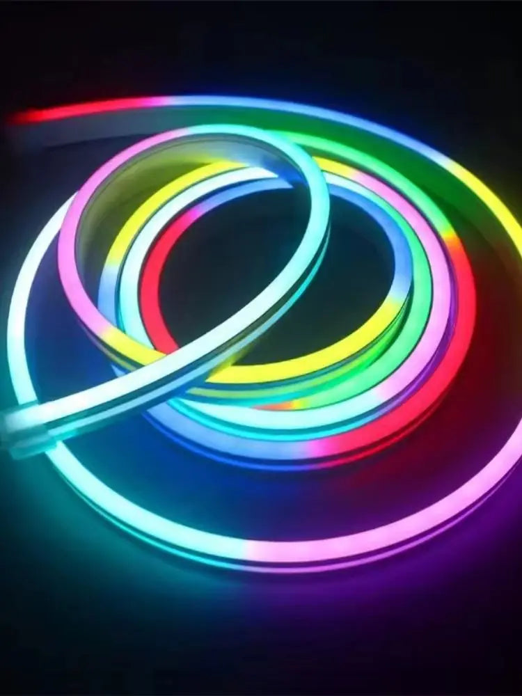 5V RGB+IC Neon Light Strip 15M USB Waterproof Flexible LED Light Strip Music Synchronization Bluetooth Remote Control DIY Home Decoration Changes Ambient light