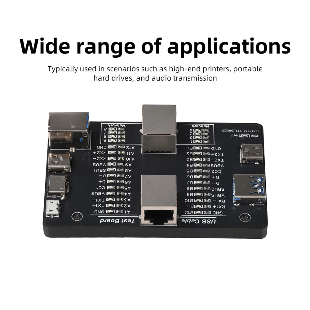 Multifunctional Data Cable Tester USB3.0/3.1/3.2 Type-C 24Pin Cable Detector Support Lightning Micro RJ45 Type-B Cable Test Tool