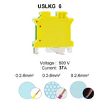 4PCS Wire Electrical Conector Terminal Connector Screw Cable Din Rail Terminal Blocks Strip Power Distribution Block Terminator