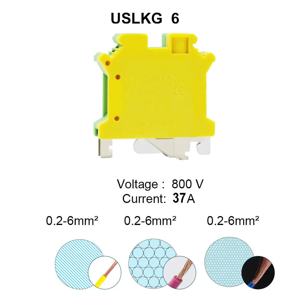 4PCS Wire Electrical Conector Terminal Connector Screw Cable Din Rail Terminal Blocks Strip Power Distribution Block Terminator