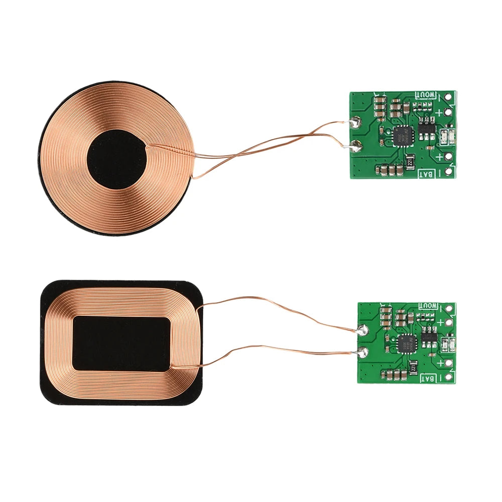 Small Coil Wireless Charging Receiver Module PCBA Built-In 3.7V Lithium Battery Modification Program For DIY Electronic Devices