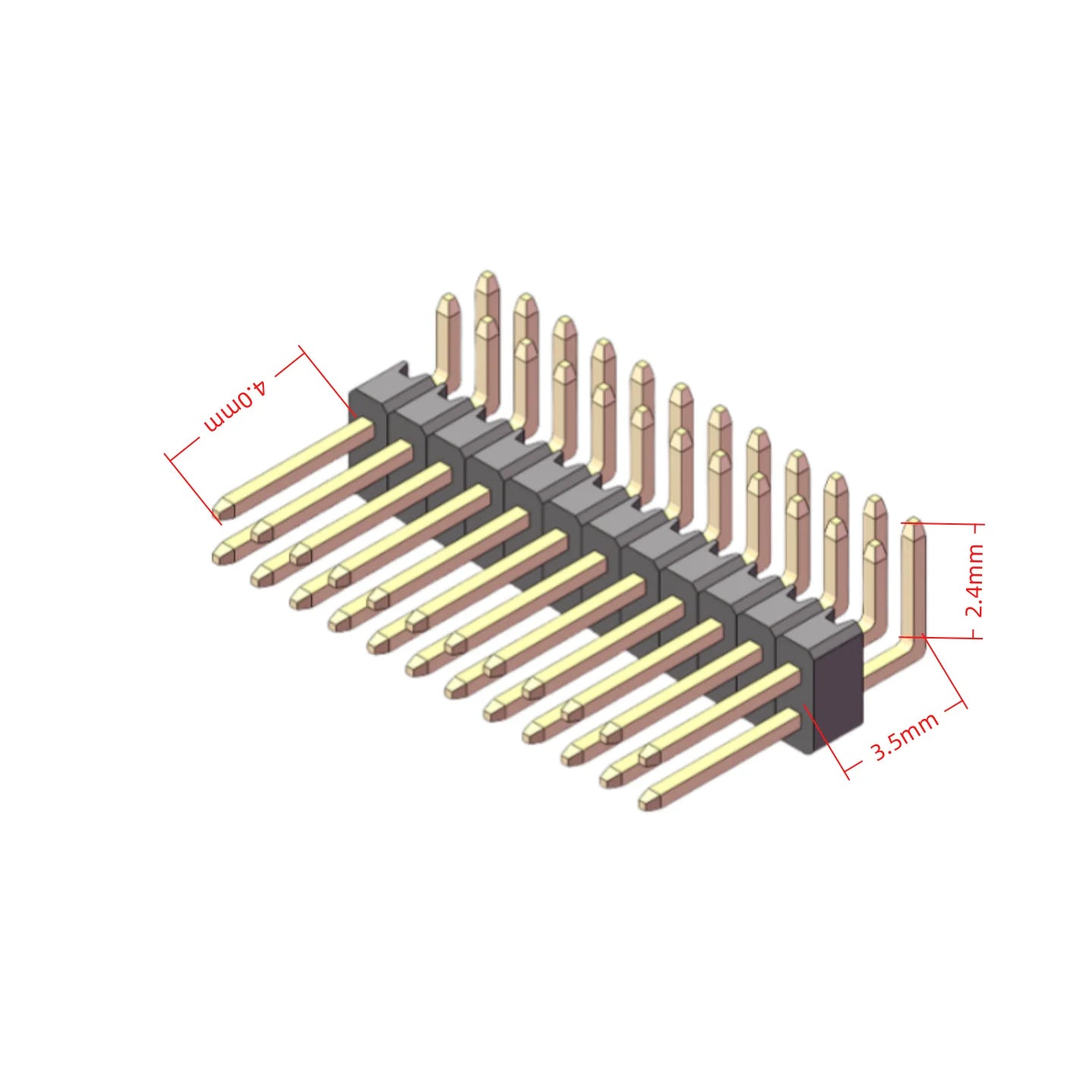 10pcs 1.27mm Pitch Dual Row Bent Right Angle 90 Degree 2*2/3/4/5/6/7/8-50P Dual Row Male Pin Header PCB Board Connector