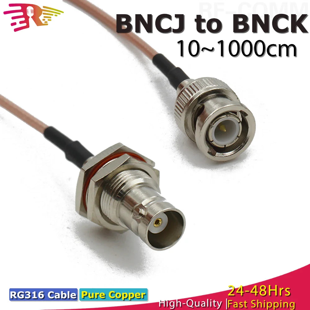 RG316 Q9 BNC Male To BNC Female Cable Coax Jumper Pigtail Cable Crimp Fast Delivery WiFi Antenna Extension Cable