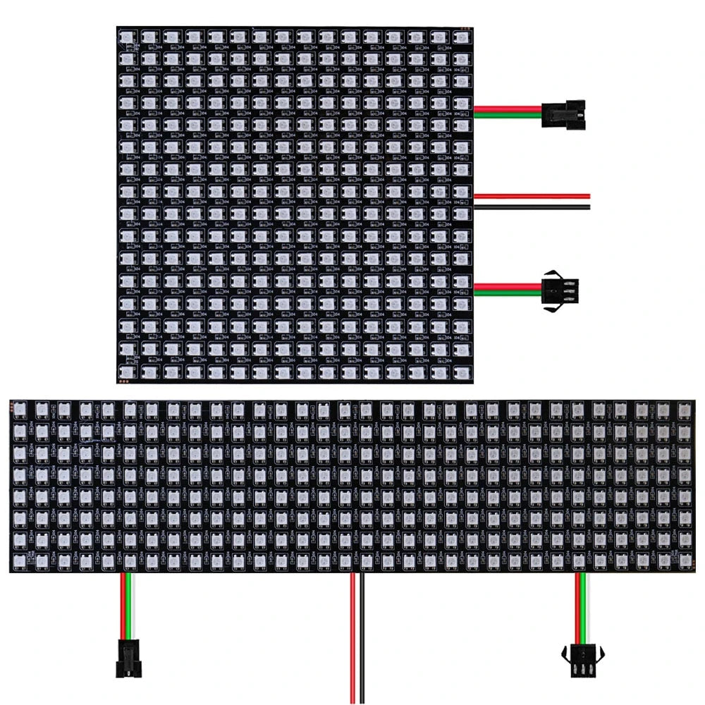 1~2PCS WS2812B 8X8 16X16 8X32 LED Pixel Panel Flexible Matrix Screen WS2812 RGB Led Module Individually Addressable IC DC5V
