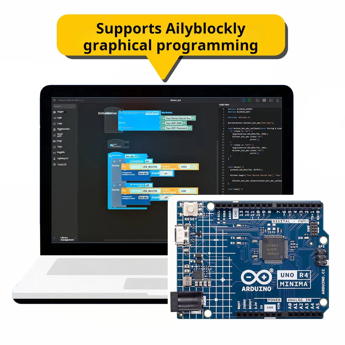 Arduino UNO R4 WiFi ABX00087 Development Board ESP32-S3 Bluetooth RA4M1 ARM Cortex-M4 for IoT Robotics