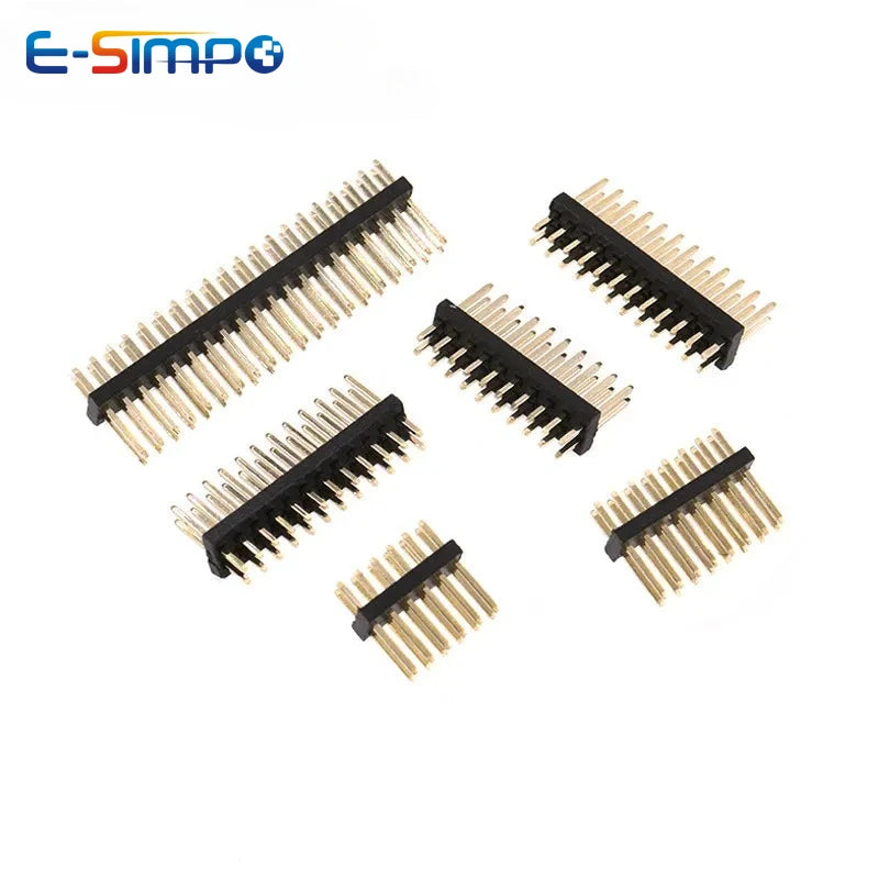 10pcs 1.0mm 1.27mm 2.0mm 2.54mm Pin Header Double Row Male 1/2~40P Breakaway PCB Board Connector Strip Pinheader 1*2/2P 4P 6-40p
