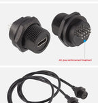 CAZN Waterproof USB C Type-C Cable Male to Male Overmolded Threaded-type Bayonet-type 5.0G 10.0G