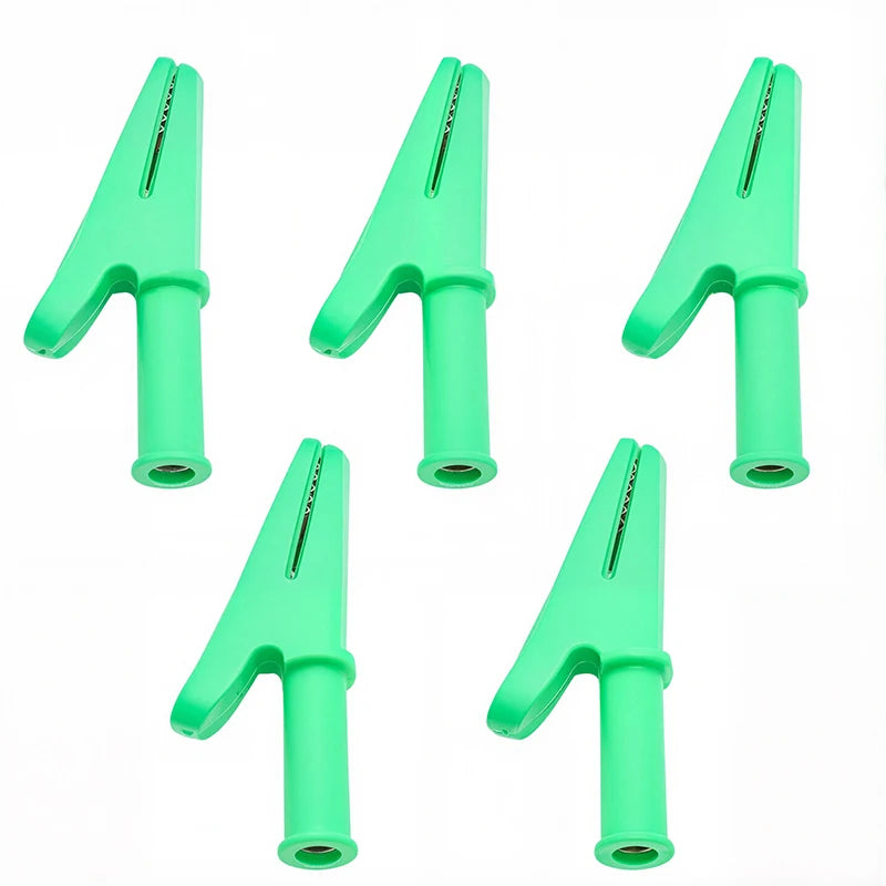 5pcs Pure Copper Insulated Test Alligator Clip 10MM Opening With 4MM Jack Safety Crocodile Clamps