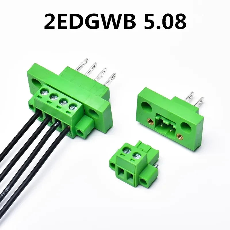 5sets 2EDGWB 5.08/15EDGWB 3.81 2/3/4/5/6/10/12Pin Wall Terminal Plug Type 5.08mm/3.81mm Pitch Connector Pcb Screw Terminal Block