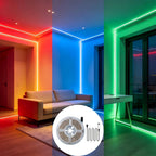 5V RGB light strip with 3-button control, USB powered, suitable for game rooms, living rooms, bedrooms, and holiday decorations.