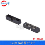 10pcs 1.27mm Pitch 6 8 10 14 16 20 26 30 34 40 50 60 Pin SMT SMD Male Shrouded Box Header IDC Connector