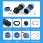 SP13 2/3/4/5/6/7/9 Pin Panel Mount Waterproof Aviation Connectors Plug Socket IP68 Electrical Cable Wire Connector male & female