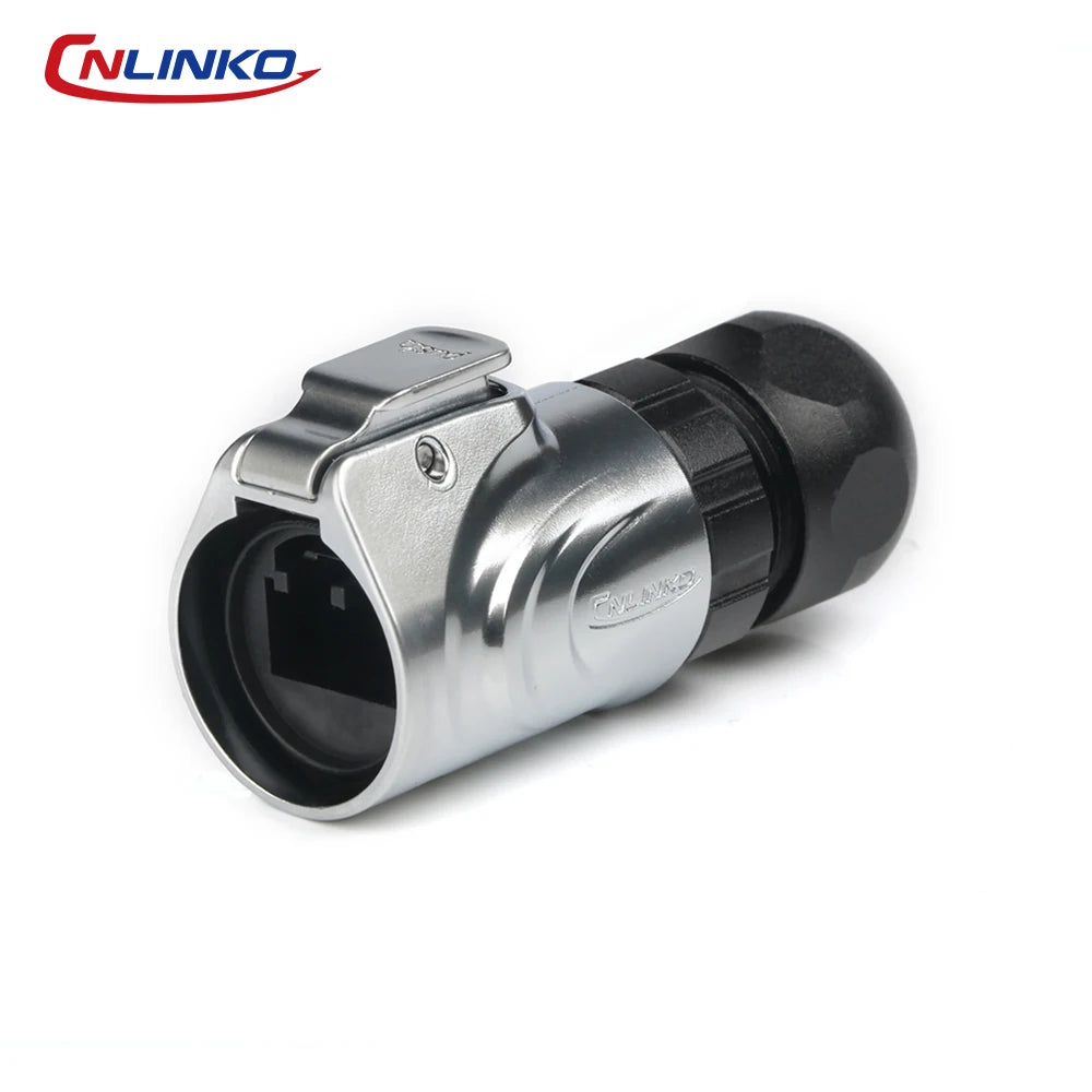 CNLINKO LP16 Waterproof Circular RJ45 Connector 8P8C Male/Female Panel Mount, PBT Push-Pull for Industrial Automation & Marine