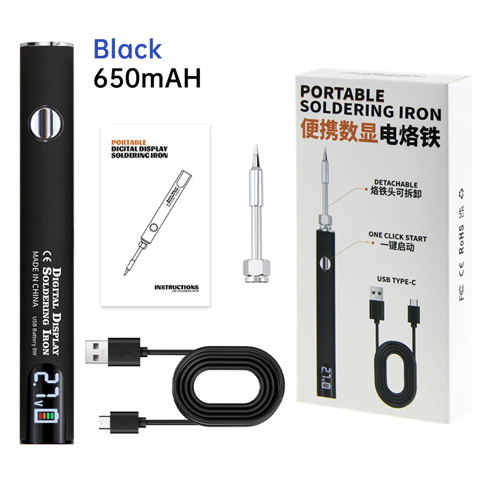 510 Mini Soldering Iron Pen Kit with Adjustable Voltage Smart USB Charger for Electronics Repair DIY Projects Smart Power Tool