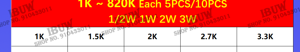 150PCS 300PCS 1/4W 1/2W 1W 2W 3W Resistance 1% Metal Film Resistor Assortment Kit Set 30Kinds Each 5/10PCS 1~750 1K~820K Ohm