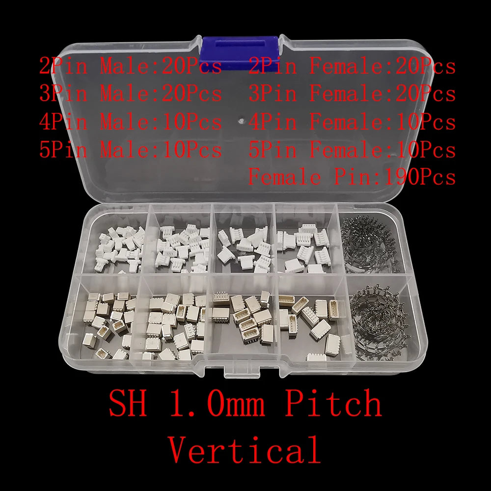 1Box SH 1.0/JST 1.25mm/ZH 1.5mm/PH 2.0mm/SM/SYP/XH 2.54mm/VH 3.96mm Pitch Male Female Housing Terminal Pin Header Wire Connector