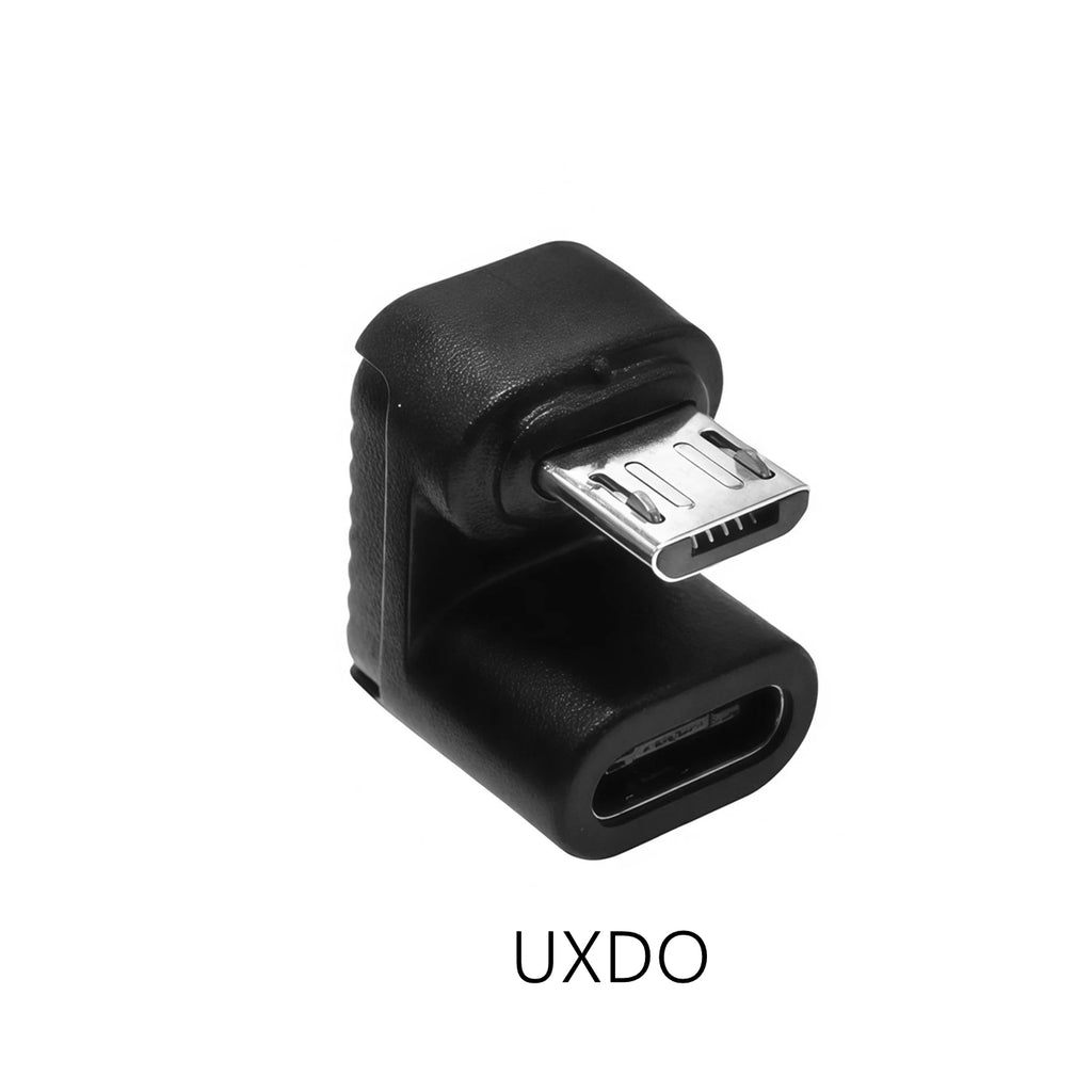 Micro USB Adapter 90 Degree Right Angle Male to Type C Female Connector for Laptop PC USB Chargers Extension Converter