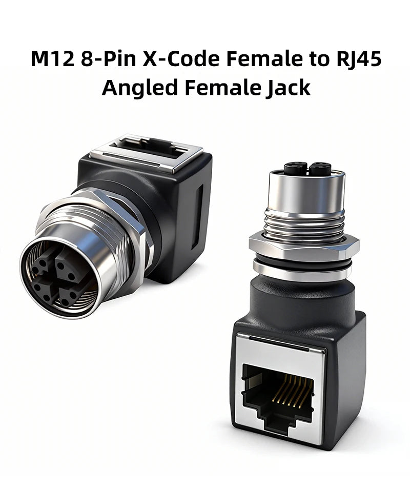 BYXGD M12 X-Code 8Pin A-Code D-Code 4Pin to RJ45 Panel Mount Adapter IP67 Waterproof Ethernet Connector Straight Angled Type
