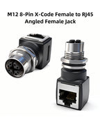 BYXGD M12 X-Code 8Pin A-Code D-Code 4Pin to RJ45 Panel Mount Adapter IP67 Waterproof Ethernet Connector Straight Angled Type