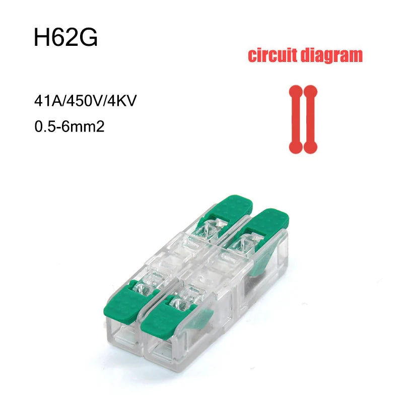 High Power 6mm² Fast Wire Electrical Connectors Universal Compact Splitter Push-in  Cable Wire Connector Fast Terminal Block