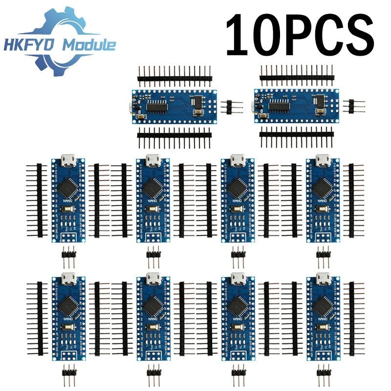 1-10pcs Nano 3.0 Compatible Controller – Arduino Bootloader, CH340 Chip, 16MHz ATMEGA328P/PB with Multi USB Interface