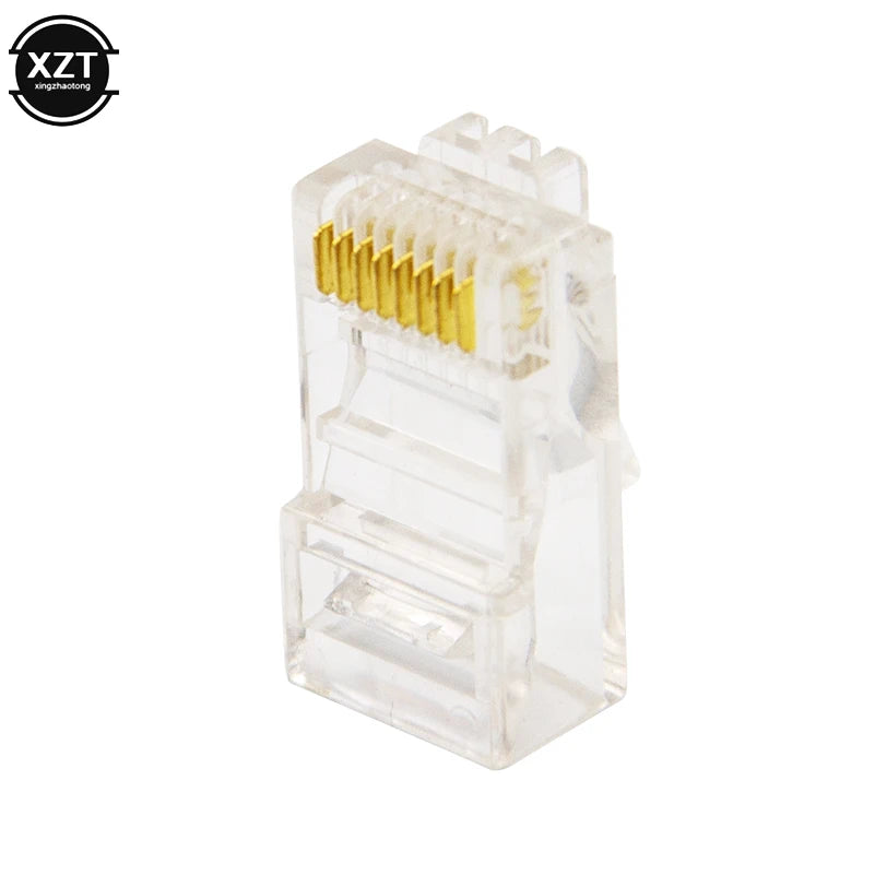50/100 Pieces 8P8C RJ45 Clear Pass Through Connectors Modular Plug for Network CAT5 LAN Professional and High Quality