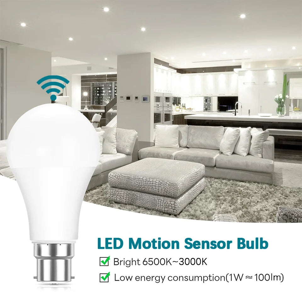 4PCS Radar Motion Sensor Light Bulb B22 220V 6W 9W 12W 15W 18W 20W Auto ON/OFF LED Night Light Bedroom Garden LED Bulbs For Home