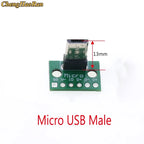 5PCS Vertical USB MiCroUSB Micro USB 2.0 Male Head Connector PCB Converter Adapter Breakout Board 180 Degree Vertical