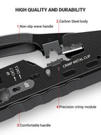 AMPCOM RJ45 Crimper CAT7 Crimping Tool for Pass Through RJ11 RJ45 Connector CAT6 CAT5E Modular Plugs With Wire Stripper Cutter