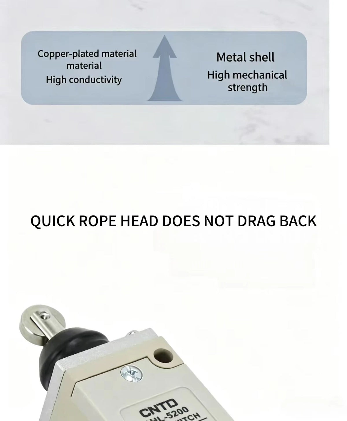 CNTD CHL-5200 Industrial Limit Switch Roller Plunger 6A 250V AC IP65 Heavy Duty Waterproof for Automation Machinery