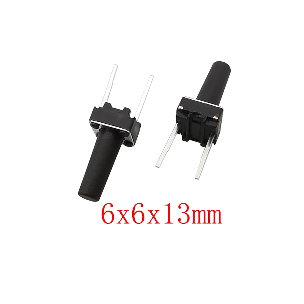50Pcs 6x6mm Tactile Tact Micro Mini Push Button Switch PCB Panel Momentary Self-reset DIP 2 Pin Tact Switch 6x6x4.3/5/6/7/8/9mm