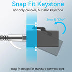 Acoplador Keystone RJ45 Cat6 Cat5e, conector Keystone Cat6 Cat5e hembra a hembra, inserto de acoplador Keystone UTP, negro