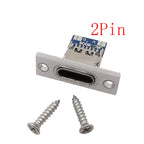 1/2/5/10Pcs USB 3.1 Type C 2/4 Pin Socket Connector Jack With Screw Fixing Plate Type-C USB Socket Adapter