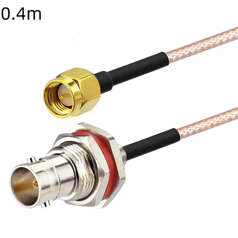 SMA to BNC Plug Adapter 1Pcs RP-SMA Male Female Plug with Nut Bulkhead Jack High Performance for CCTV Camera
