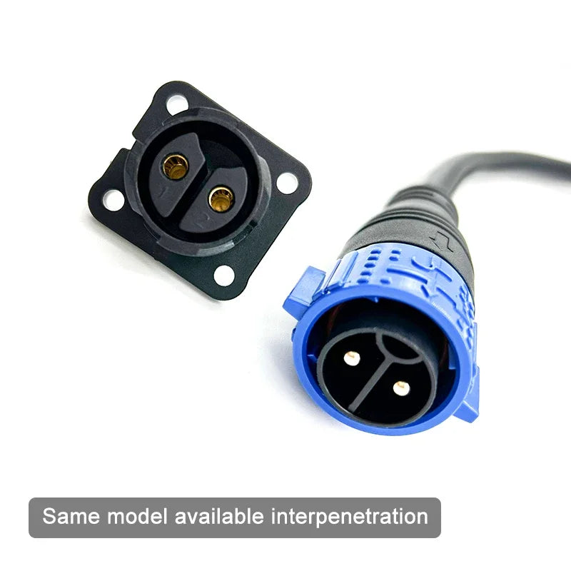 50A M25 Self-locking Waterproof Plug Cable IP67 2 3 Pin Power Charging Connector Large Current Male Female Aviation Plug Socket