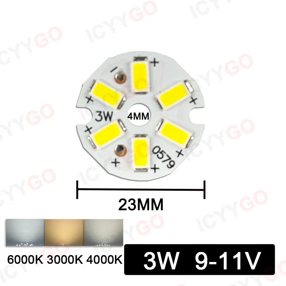 10PCS 9W 7W 5W 3W 2W SMD 5730 LED PCB Light Source Aluminum Light Board 20mm 23mm 50mm Mini LED Bulb Replacement Light Board