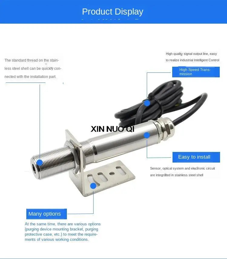 Industrial Non-contact Online Infrared Thermodetector Probe High Temperature Infrared Temperature Sensor Transmitter 4-20ma