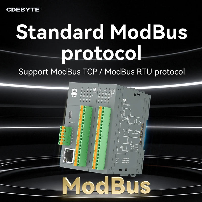 RS485 RJ45 DI/DO/AO/AI Distributed Remote IO Module CDEBYTE M31-U Series Modbus NEW Version Support PNP NPN DIP Free Splicing