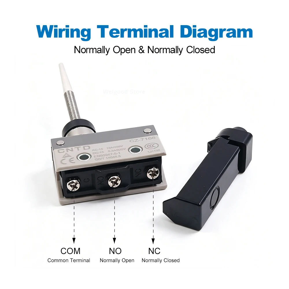 CNTD CZ‑7120 Limit Micro Switch TZ AZ‑7120 Equivalent High Roller Short Lever 10A 250V 1NO 1NC IP64 Snap Action 100% GENUINE