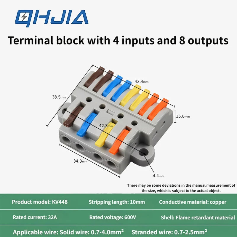 Universal Quick Push-in Electrical Wire Terminal Blocks Splitter Cable Connectors Mounted Junction Box for Home Industrial Use