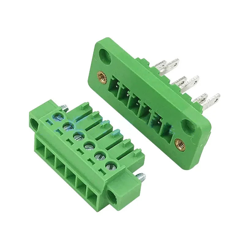 1Pair 15EDG 3.81mm Pitch Through Wall Plug-in Terminal Blocks 2/3/4/5/6/7/8Pin Plug & Pin Header Socket Set