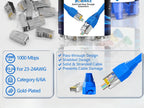ZoeRax 100PCS Cat6 Pass‑Through RJ45 Connectors with Strain Relief Boots,STP Shielded RJ45 Modular Plugs for 23‑28AWG Ethernet Cable, Cat6/Cat5e Crimp Connector Kit