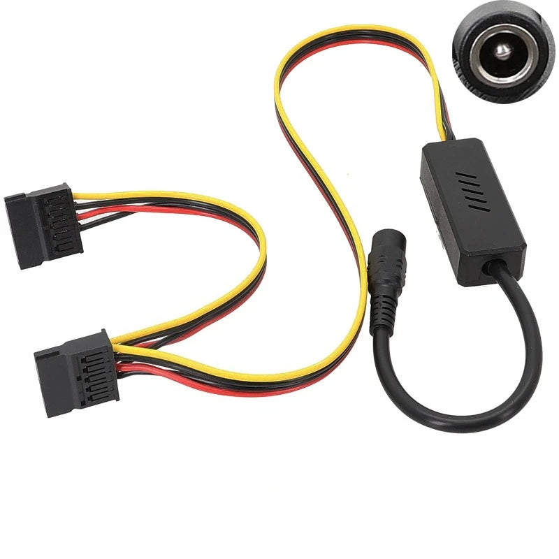 DC 5525 To SATA IDE Hard Drive Power Supply Cable DC 12V To 4Pin Molex/ SATA Hard Drive Cable Step-down Voltage Regulator